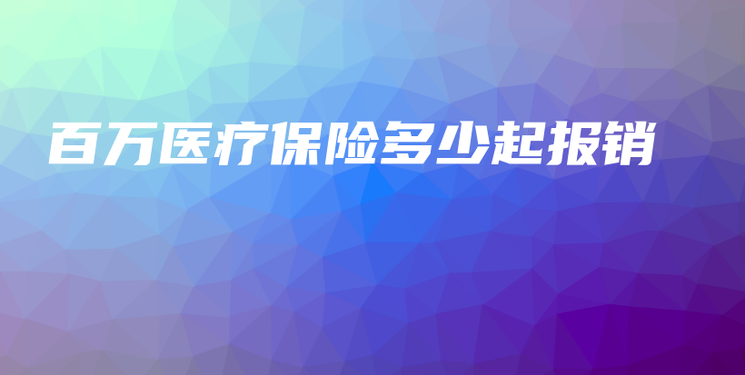 百万医疗保险多少起报销-保点通