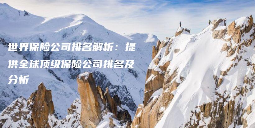 世界保险公司排名解析：提供全球顶级保险公司排名及分析-保点通