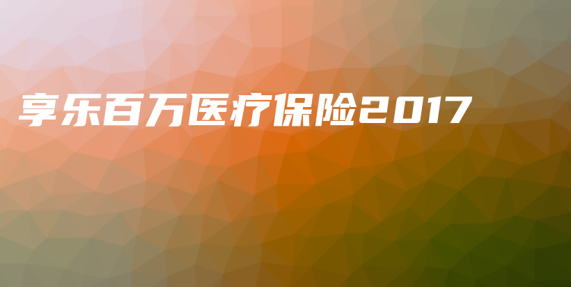 享乐百万医疗保险2017-保点通