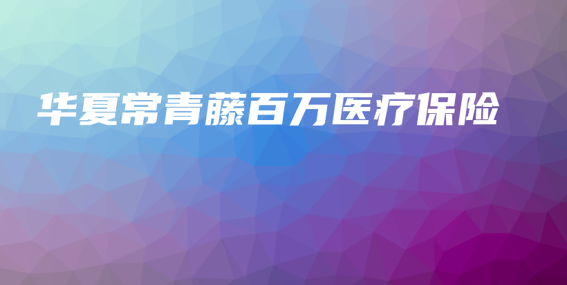 华夏常青藤百万医疗保险-保点通