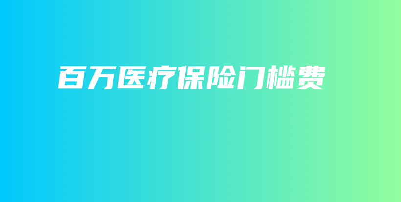 百万医疗保险门槛费-保点通