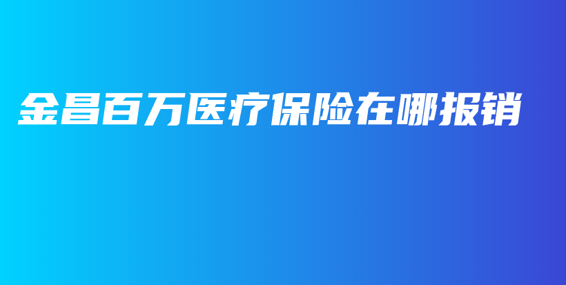 金昌百万医疗保险在哪报销-保点通
