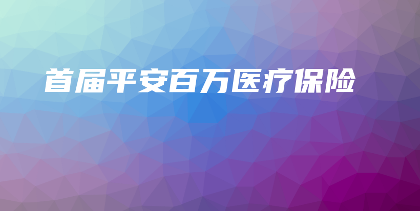 首届平安百万医疗保险-保点通