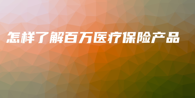 怎样了解百万医疗保险产品-保点通
