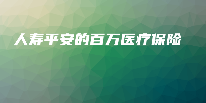 人寿平安的百万医疗保险-保点通