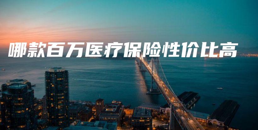 哪款百万医疗保险性价比高-保点通