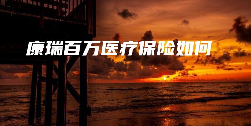 康瑞百万医疗保险如何-保点通