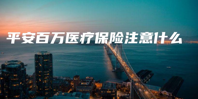 平安百万医疗保险注意什么-保点通