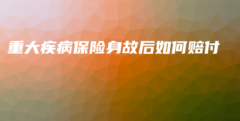 重大疾病保险身故后如何赔付-保点通