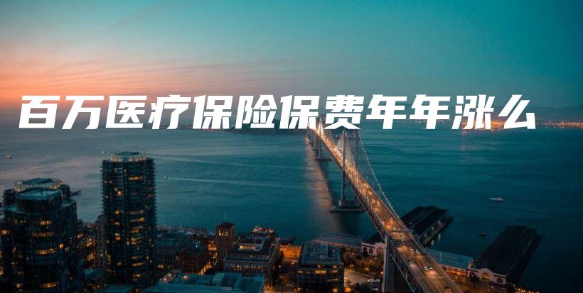 百万医疗保险保费年年涨么-保点通