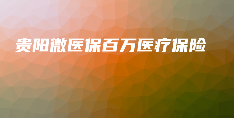 贵阳微医保百万医疗保险-保点通