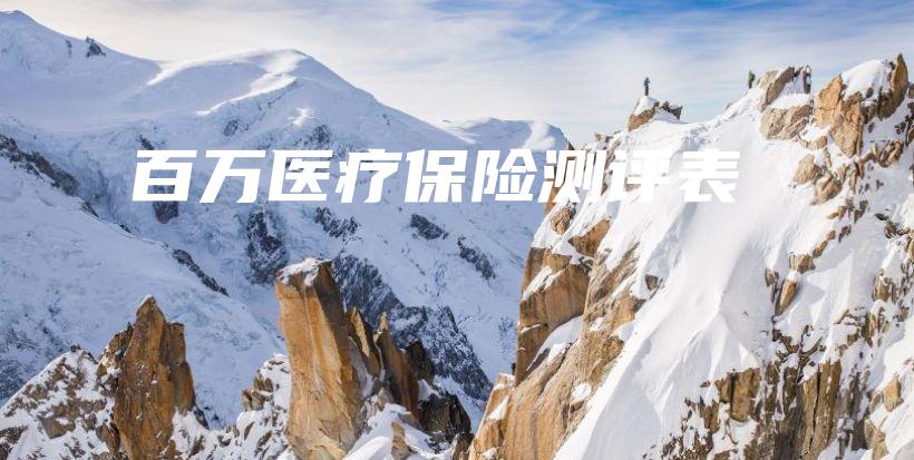 百万医疗保险测评表-保点通