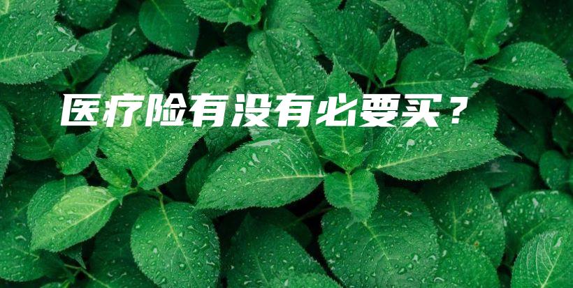 医疗险有没有必要买？-保点通