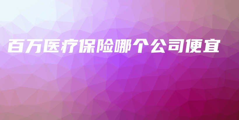 百万医疗保险哪个公司便宜-保点通
