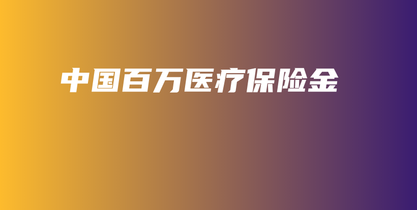 中国百万医疗保险金-保点通