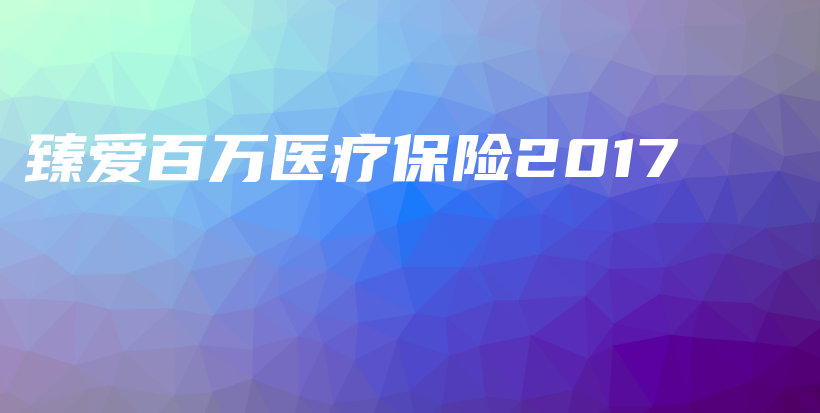臻爱百万医疗保险2017-保点通