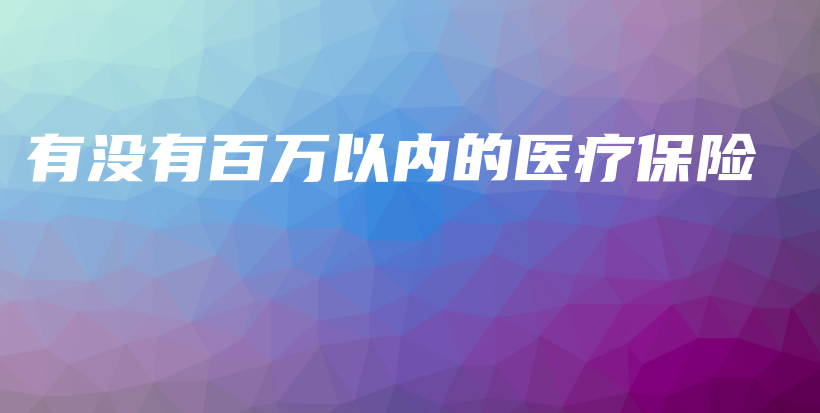 有没有百万以内的医疗保险-保点通