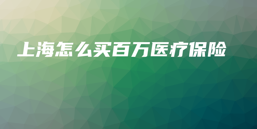 上海怎么买百万医疗保险-保点通