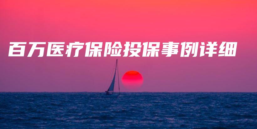 百万医疗保险投保事例详细-保点通