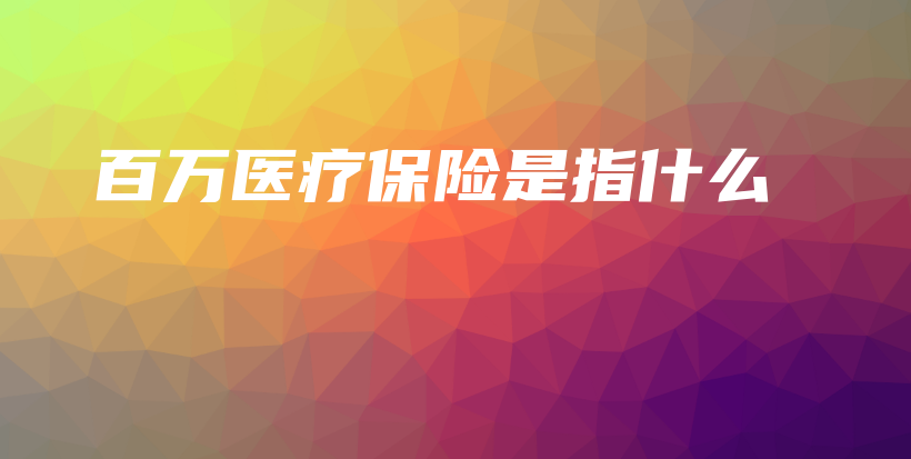 百万医疗保险是指什么-保点通
