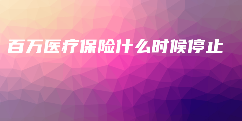 百万医疗保险什么时候停止-保点通