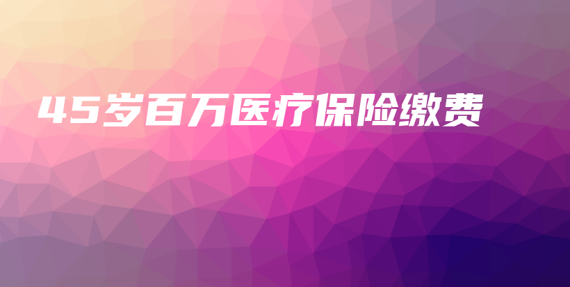 45岁百万医疗保险缴费-保点通