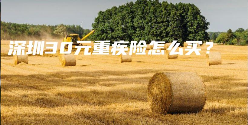 深圳30元重疾险怎么买？-保点通