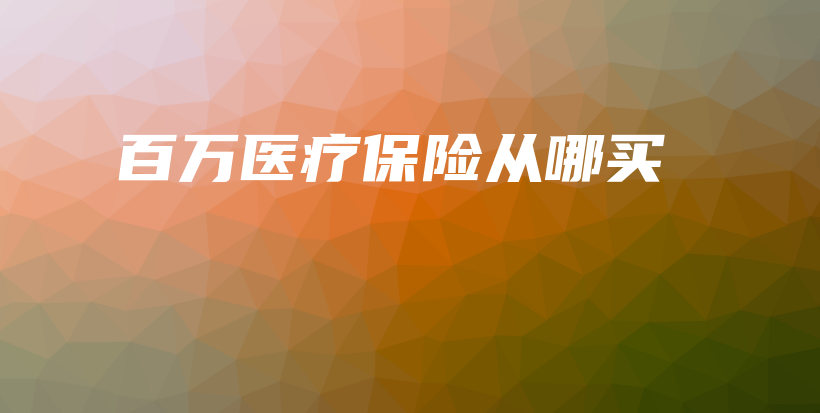 百万医疗保险从哪买-保点通