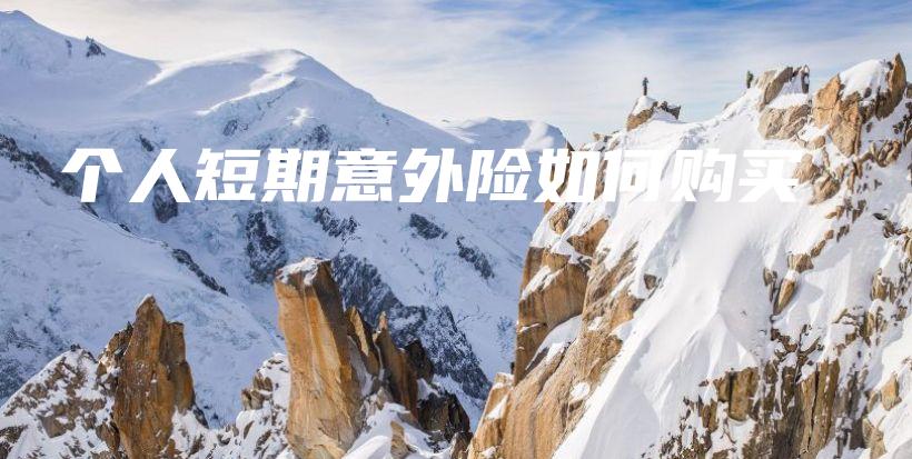 个人短期意外险如何购买-保点通