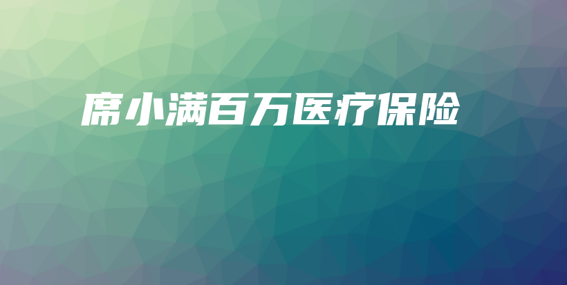 席小满百万医疗保险-保点通