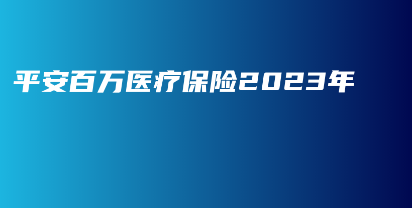 平安百万医疗保险2023年-保点通