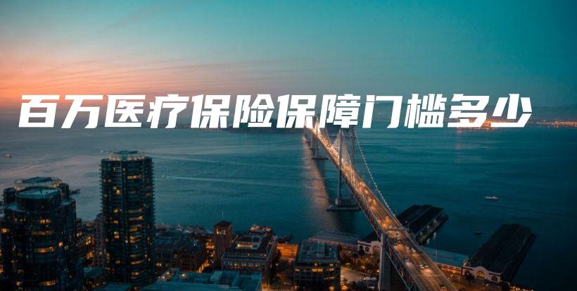 百万医疗保险保障门槛多少-保点通