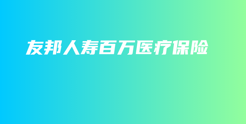 友邦人寿百万医疗保险-保点通