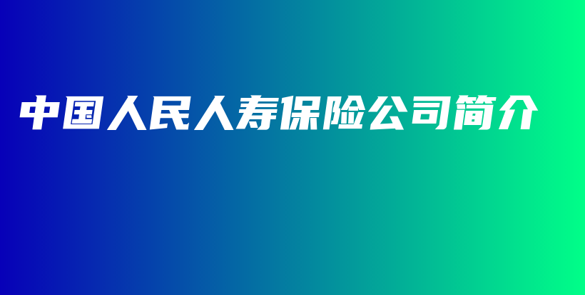 中国人民人寿保险公司简介-保点通