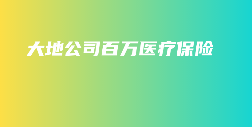 大地公司百万医疗保险-保点通