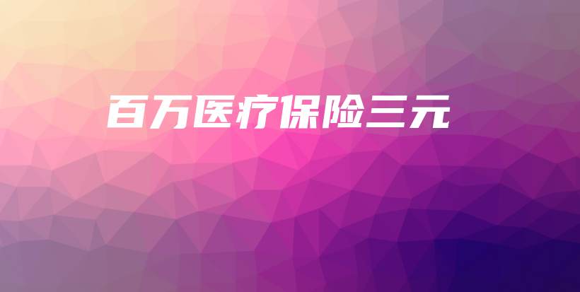 百万医疗保险三元-保点通