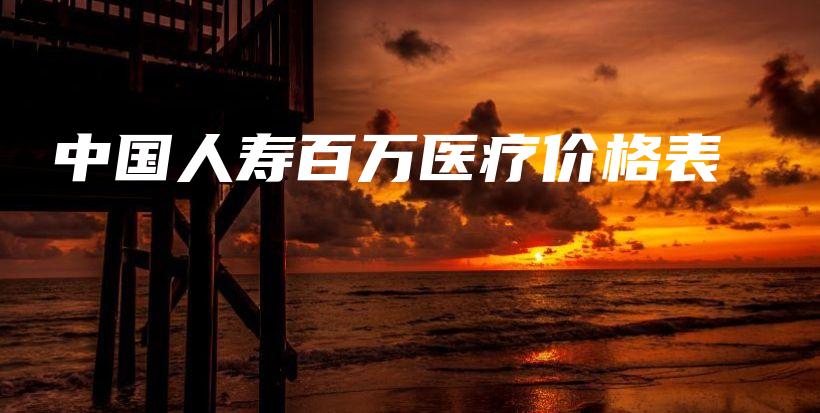 中国人寿百万医疗价格表-保点通