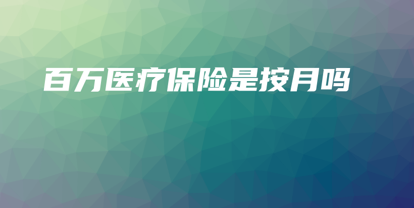 百万医疗保险是按月吗-保点通