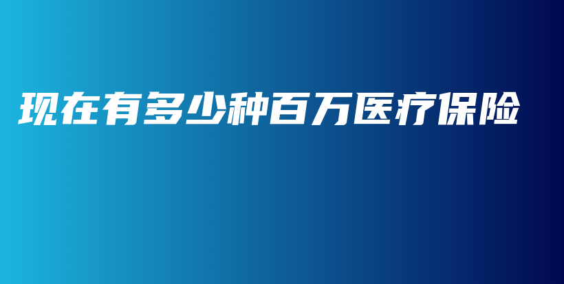 现在有多少种百万医疗保险-保点通
