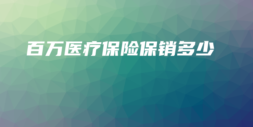 百万医疗保险保销多少-保点通