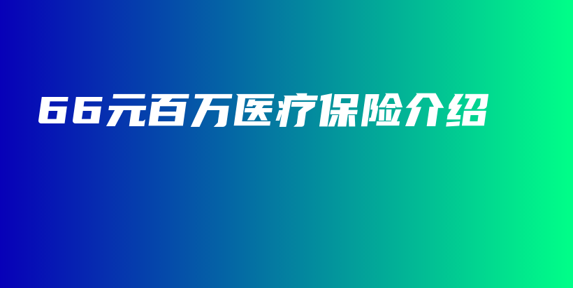 66元百万医疗保险介绍-保点通