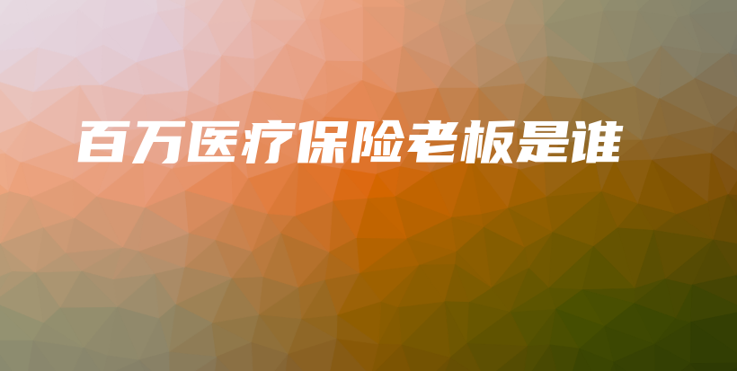 百万医疗保险老板是谁-保点通
