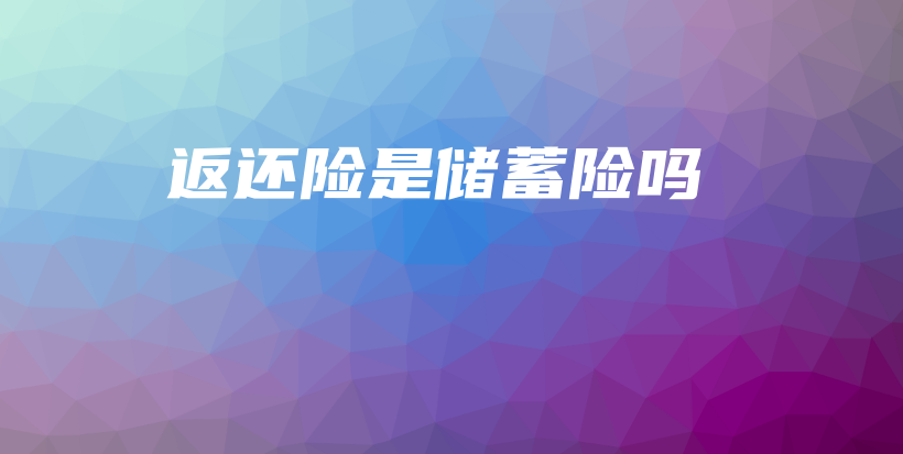 返还险是储蓄险吗-保点通