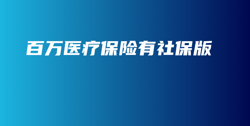 百万医疗保险有社保版-保点通