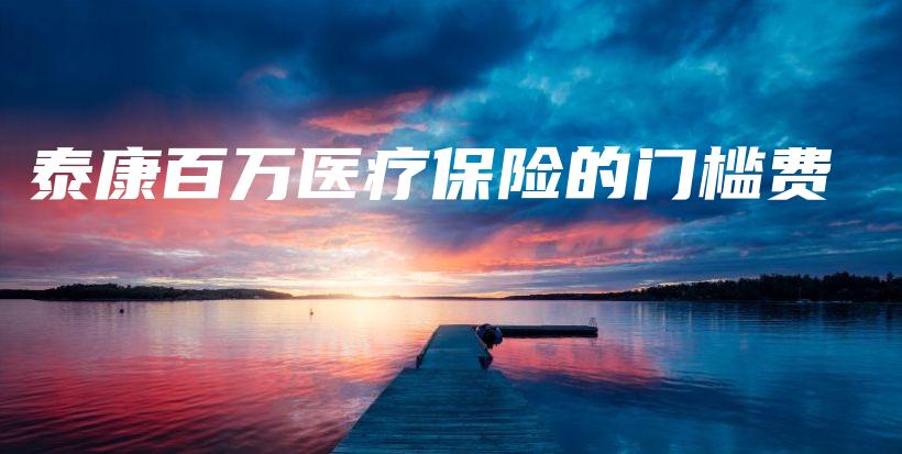 泰康百万医疗保险的门槛费-保点通