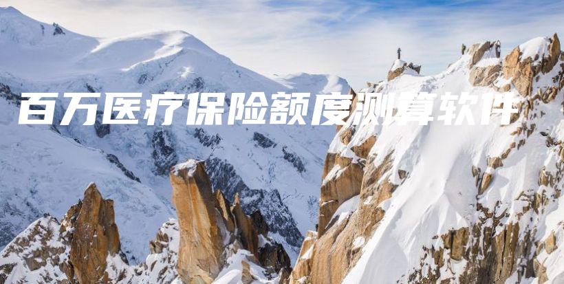 百万医疗保险额度测算软件-保点通