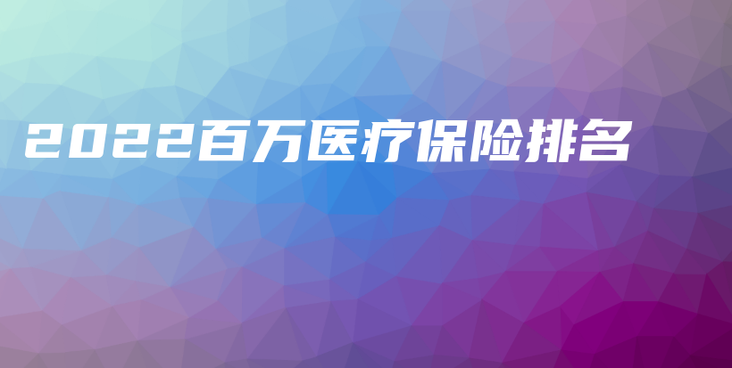 2022百万医疗保险排名-保点通