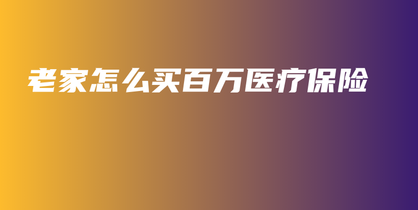 老家怎么买百万医疗保险-保点通