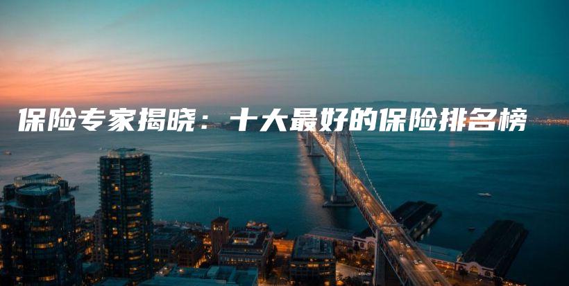 保险专家揭晓：十大最好的保险排名榜-保点通