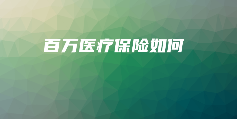 百万医疗保险如何-保点通